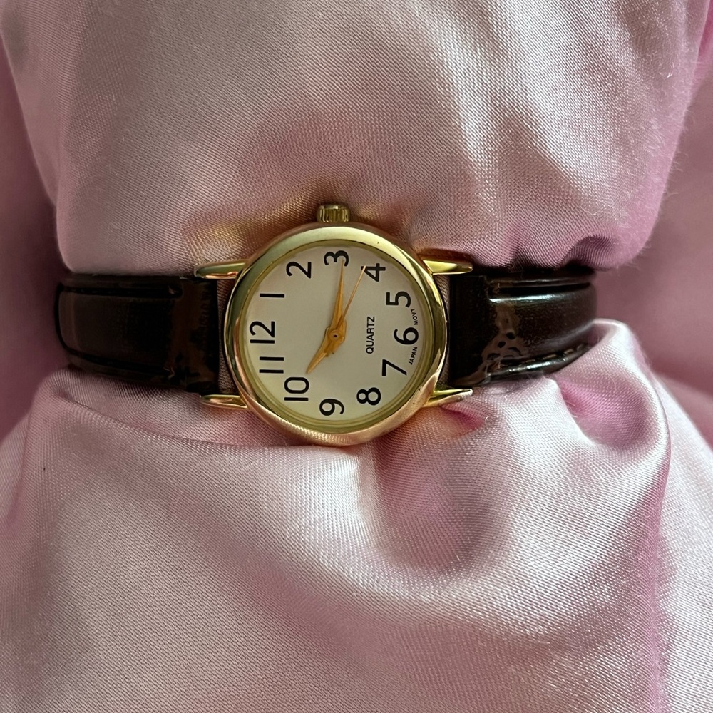 Gold and Black Quartz Watch